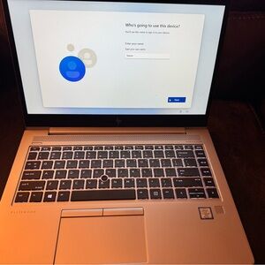 HP EliteBook Silver Laptop with Black Keyboard
